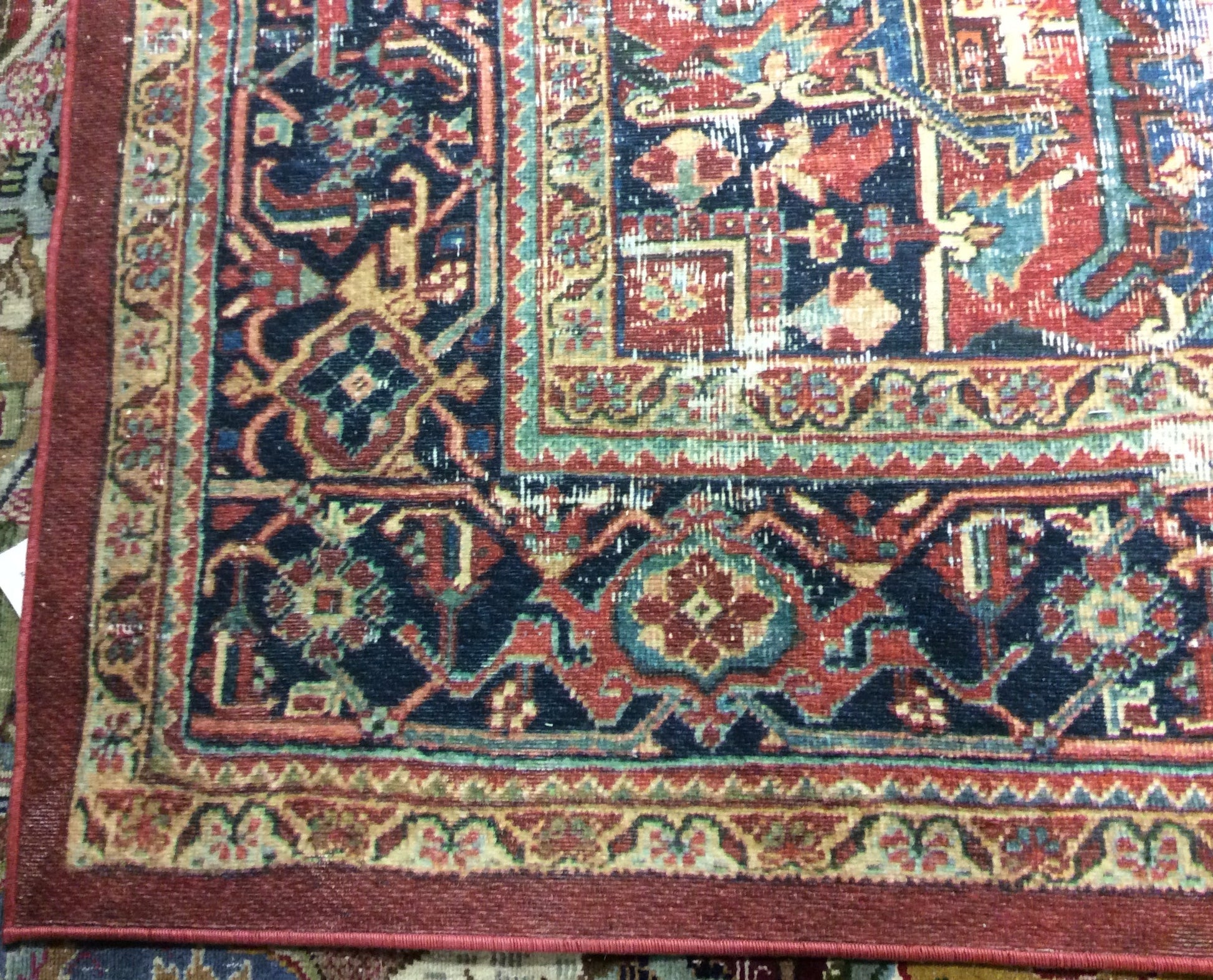 Machine Woven Polyester Magnolia Home Lucca LF-09 Red/Blue Rug (7'6"x9'6")