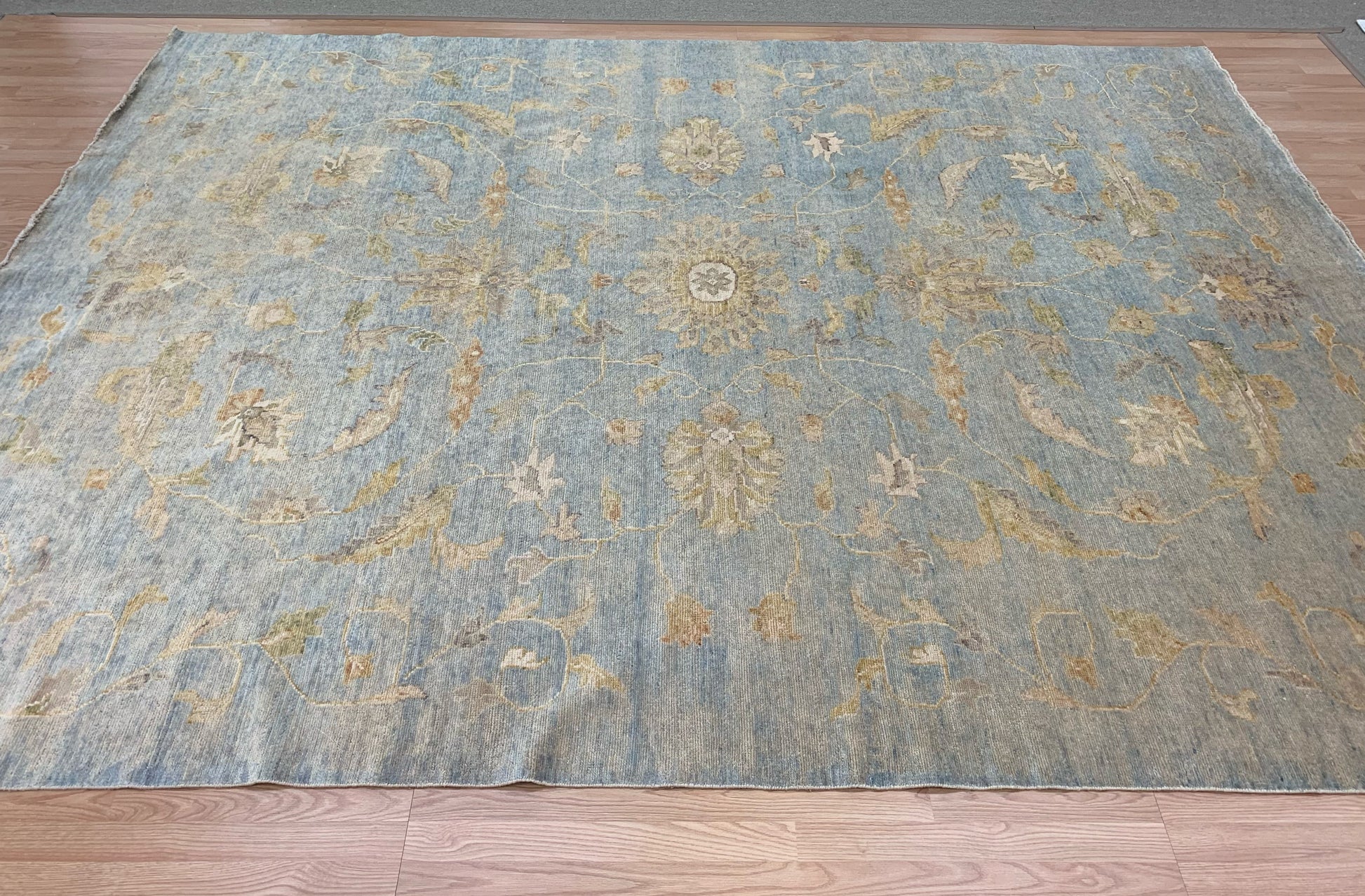 Hand-Knotted Wool Legacy Blue/Gold Rug (9'x12')