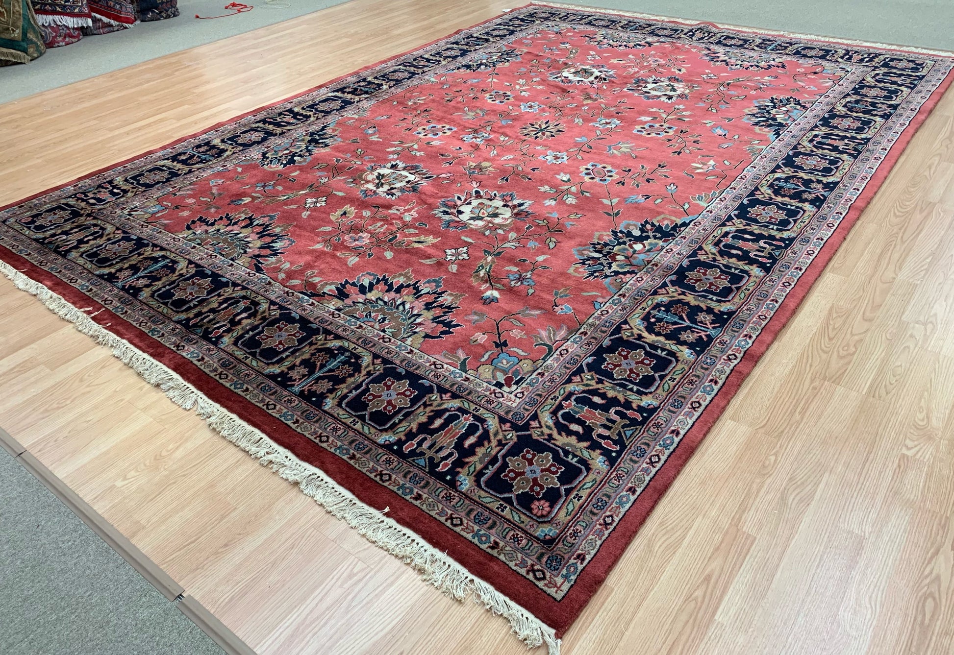 Hand-Knotted Wool Red Ashfar Rug (9'10"x14')