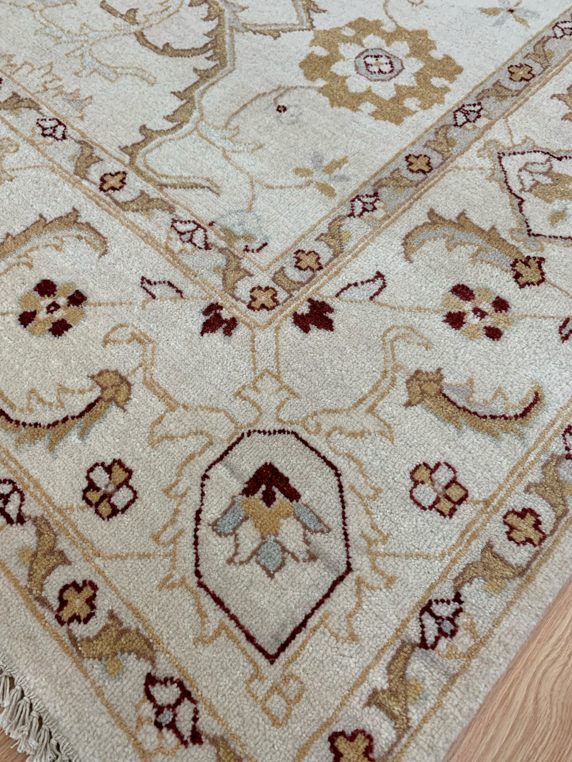 Hand-Knotted Wool Nain Ivory/Ivory Rug (8'2"x11'8")