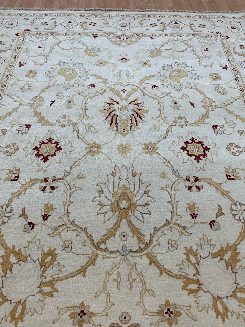 Hand-Knotted Wool Nain Ivory/Ivory Rug (8'2"x11'8")