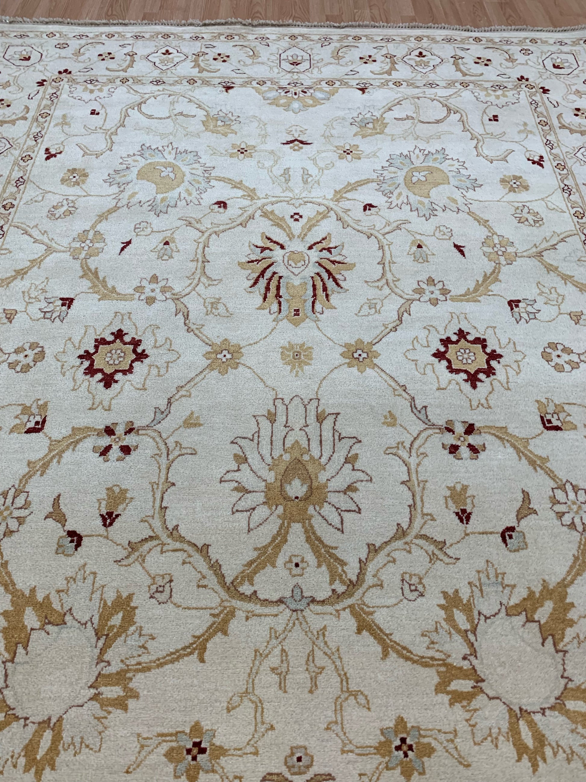Hand-Knotted Wool Nain Ivory/Ivory Rug (8'2"x11'8")