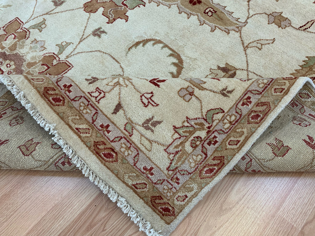 Hand-Knotted Wool Isfahan Ivory/Camel Rug (7'10"x11'6")