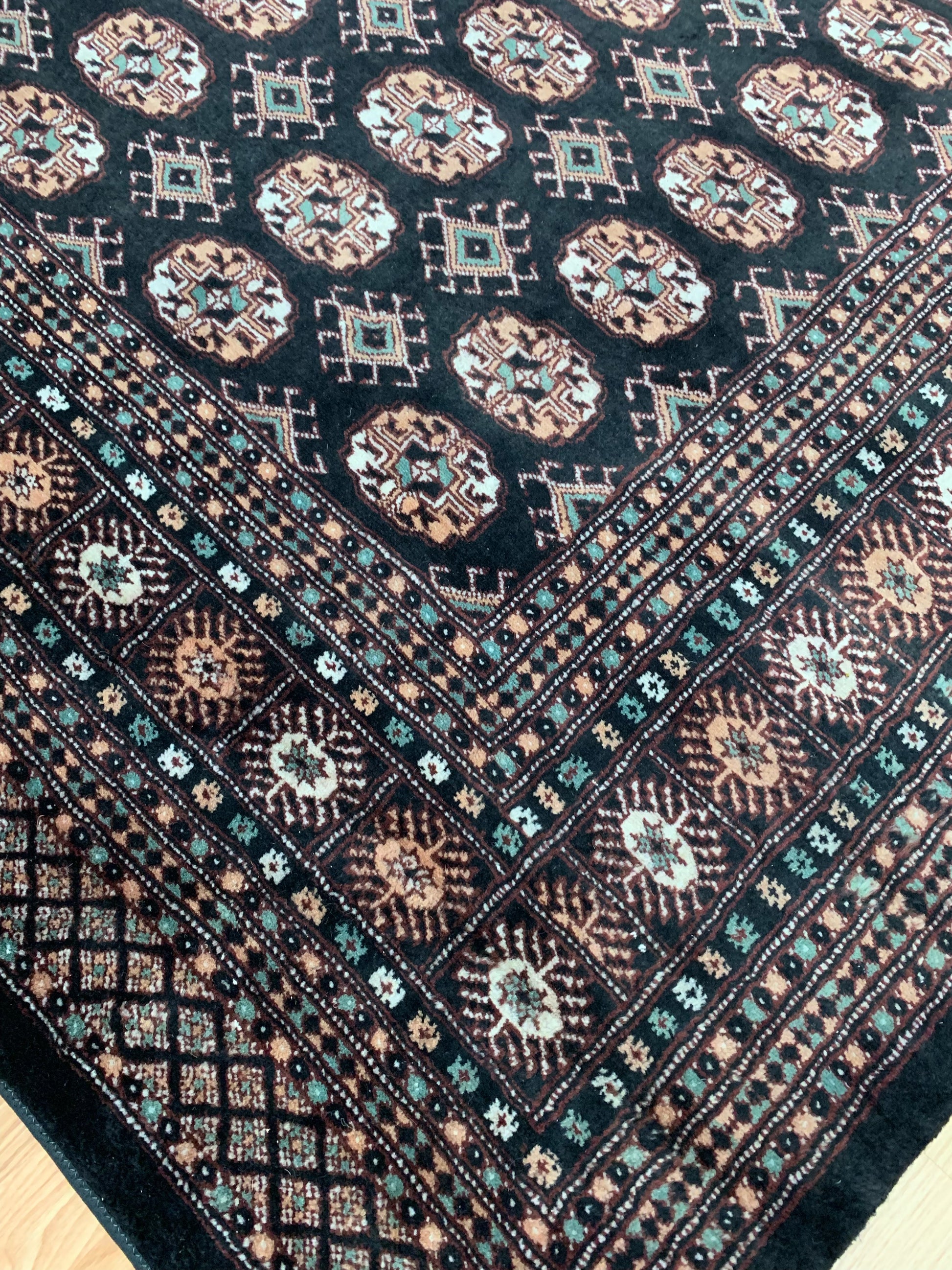 Hand-Knotted Black Bokhara Rug (8'3"x10'5")