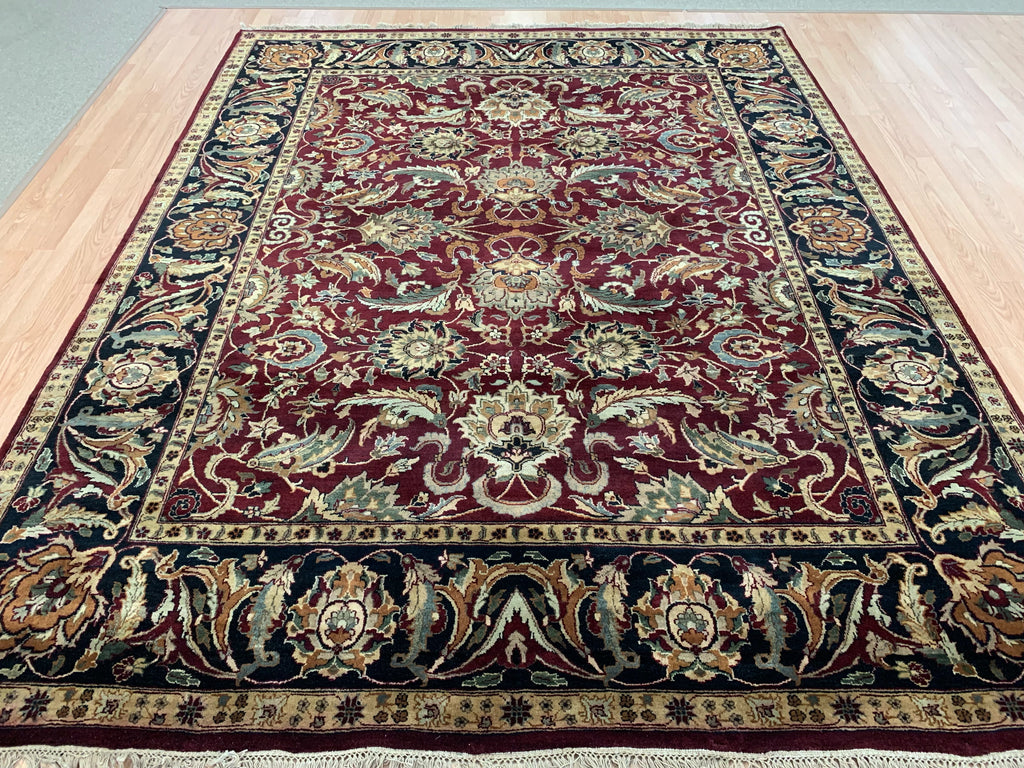 Hand-Knotted Wool Burgundy/Black Mahal Rug (8'x10'3")