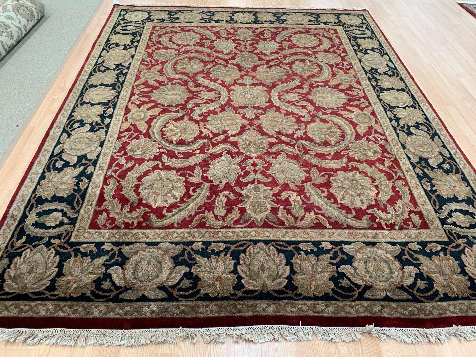 Hand-Knotted Wool Jaipur Red/Black Heritage Rug (8'x10'2")