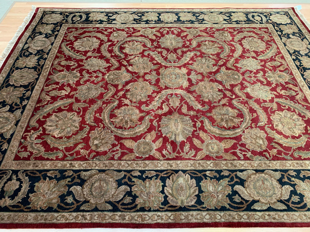 Hand-Knotted Wool Jaipur Red/Black Heritage Rug (8'x10'2")