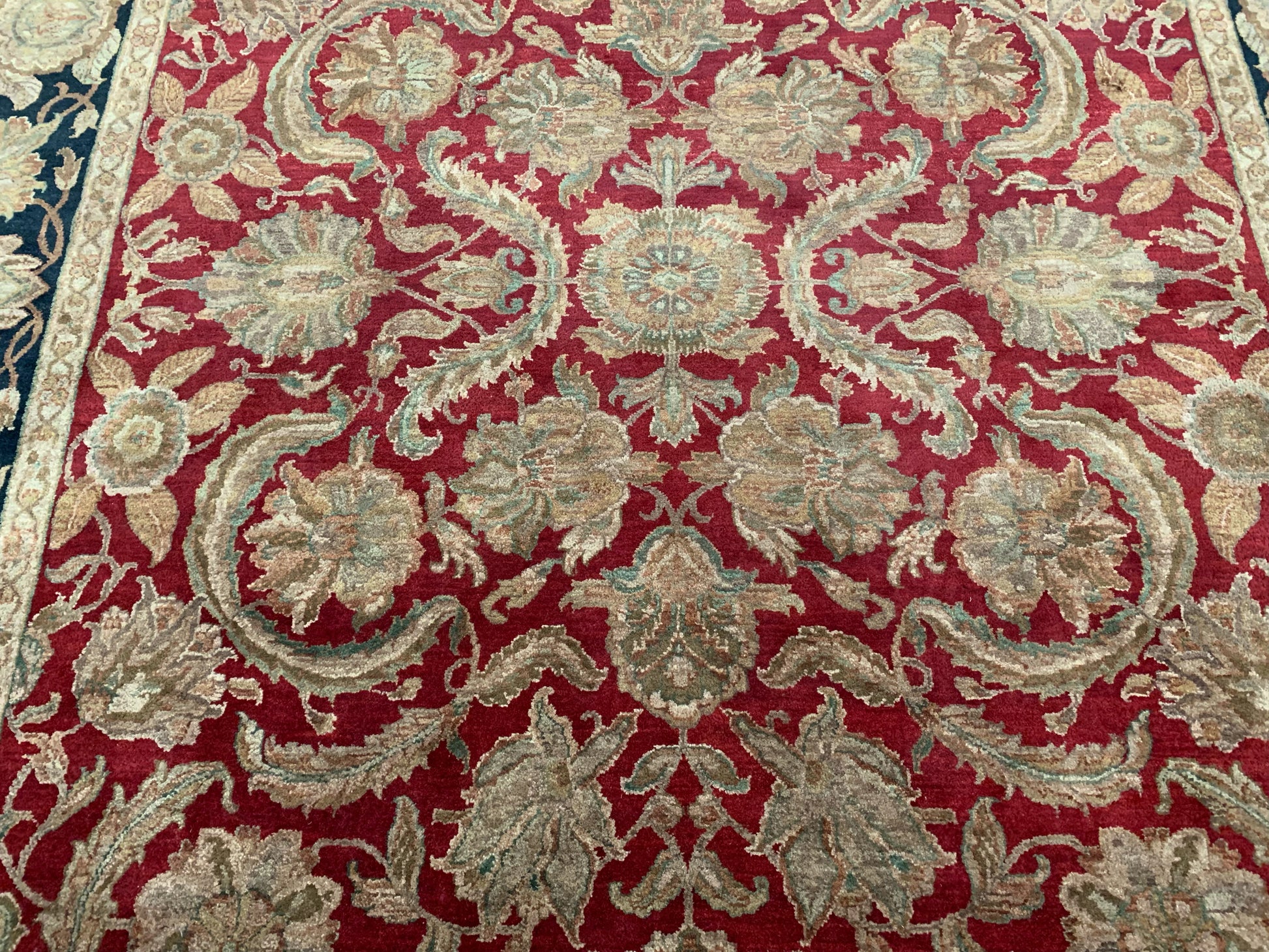 Hand-Knotted Wool Jaipur Red/Black Heritage Rug (8'x10'2")