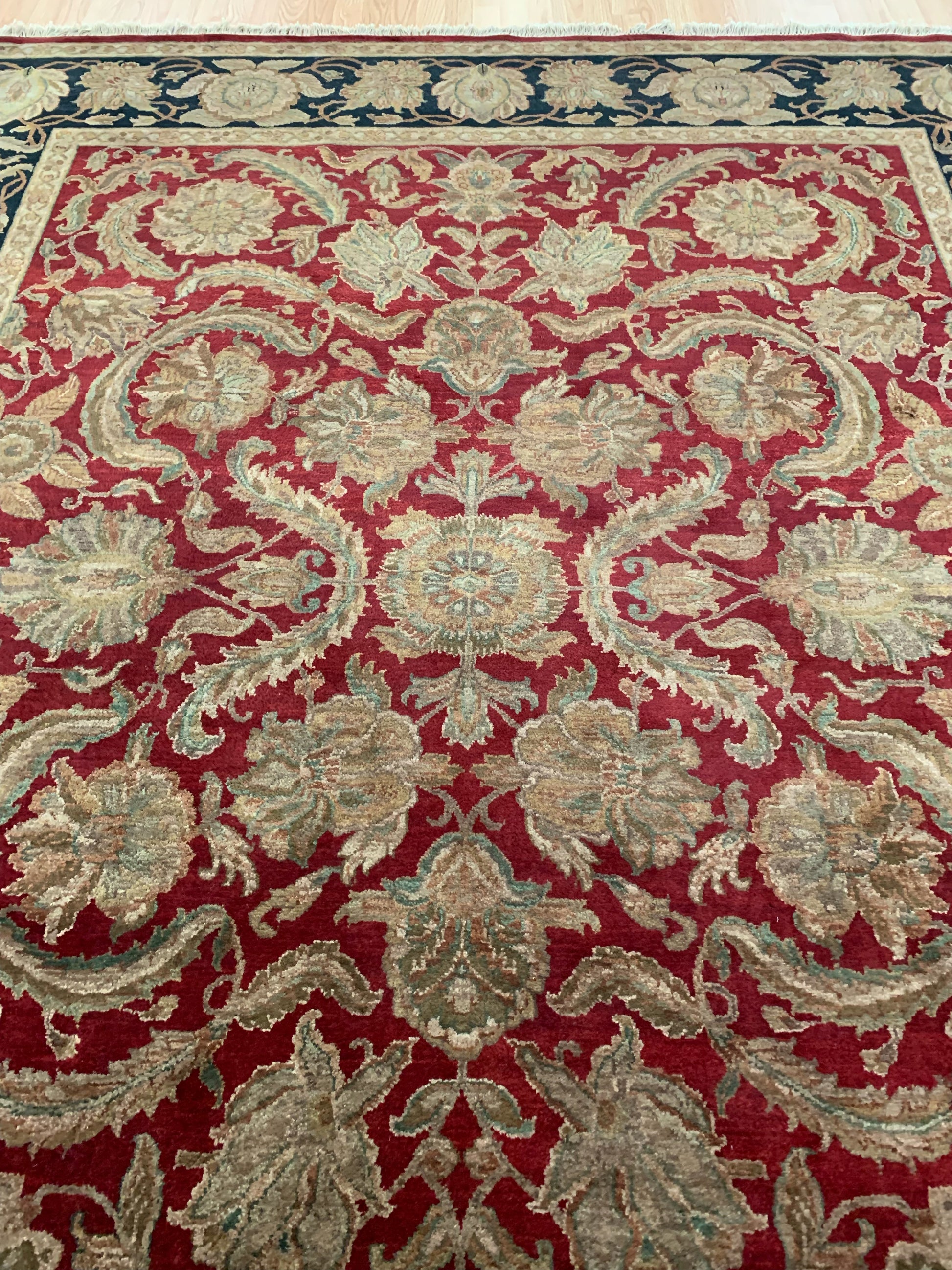 Hand-Knotted Wool Jaipur Red/Black Heritage Rug (8'x10'2")