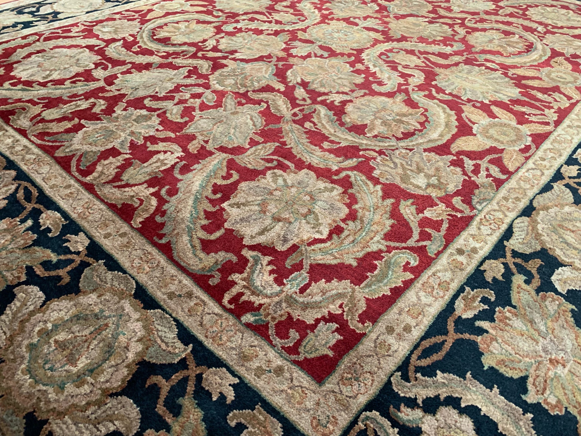 Hand-Knotted Wool Jaipur Red/Black Heritage Rug (8'x10'2")