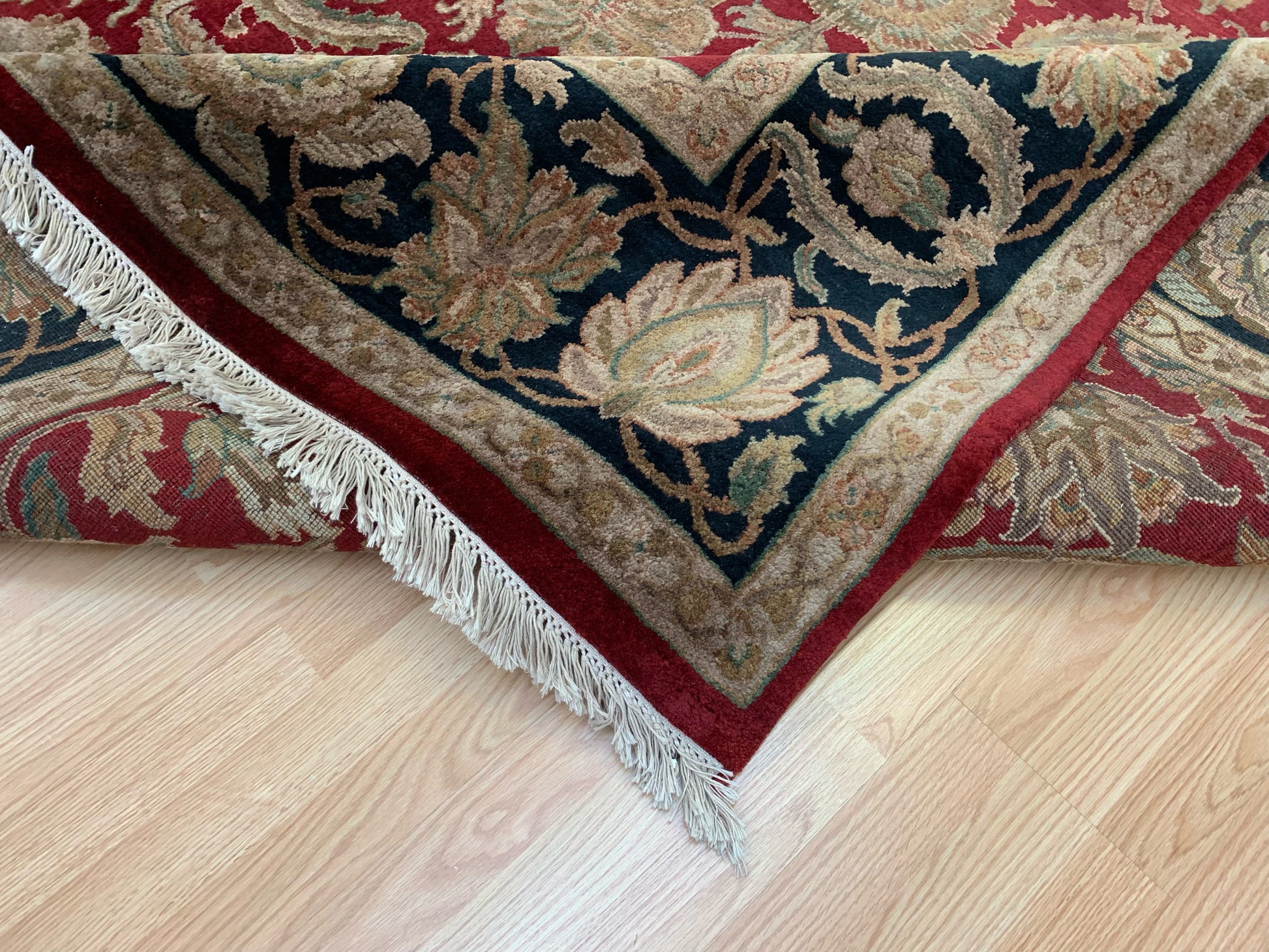 Hand-Knotted Wool Jaipur Red/Black Heritage Rug (8'x10'2")