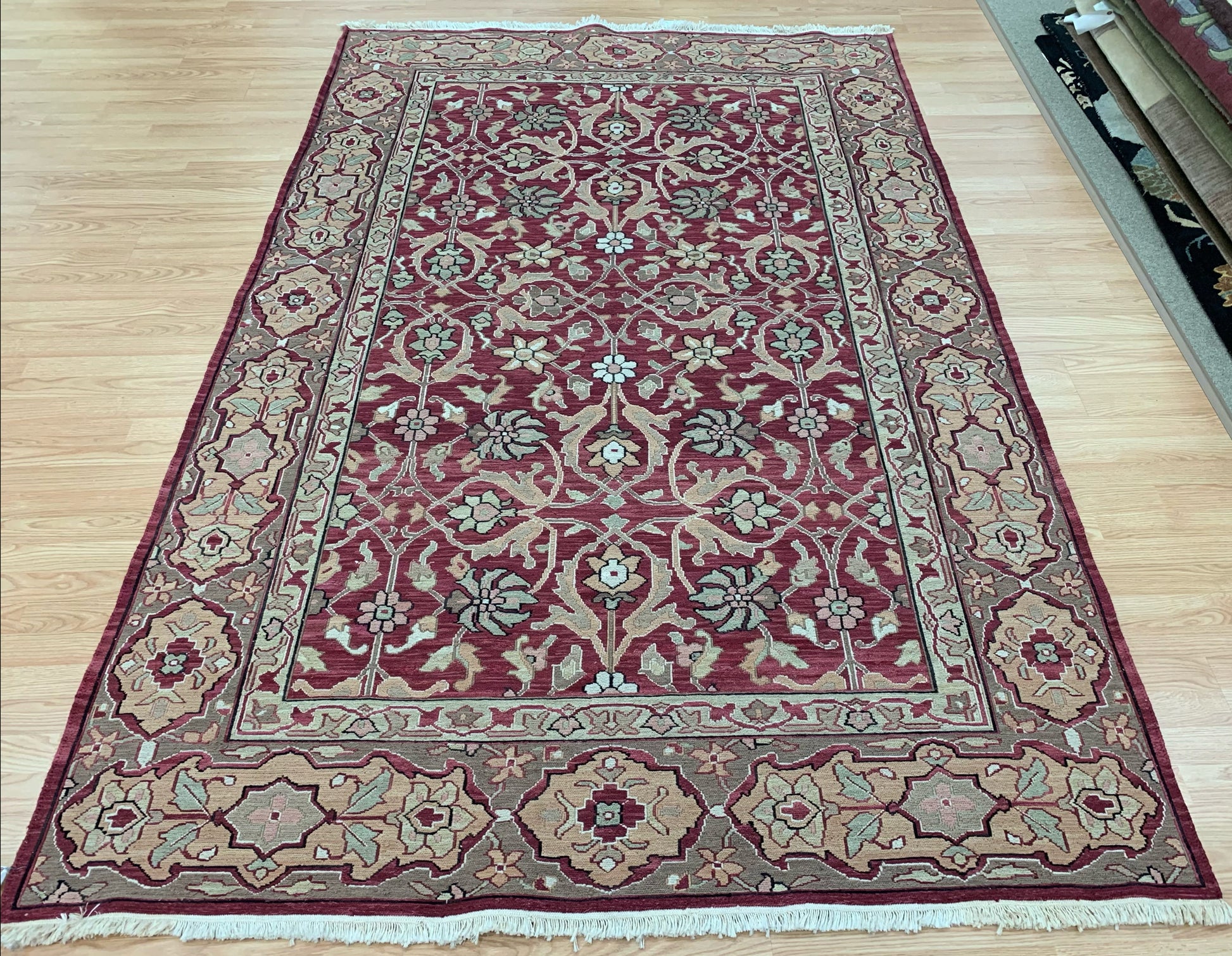 Hand Woven Wool Red Nourison Nourmak Sumak Rug (6'x9')