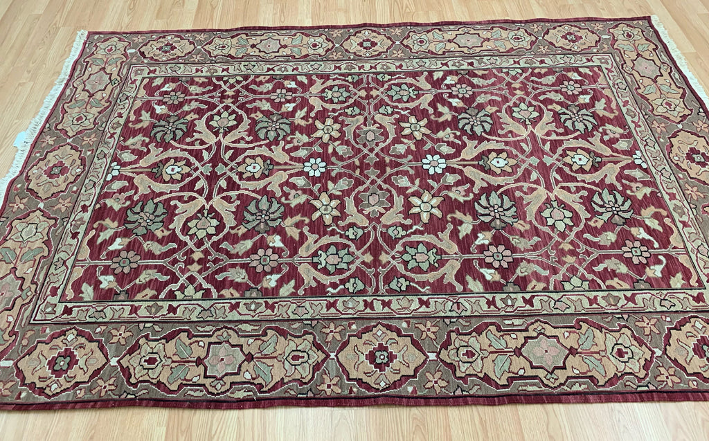 Hand Woven Wool Red Nourison Nourmak Sumak Rug (6'x9')