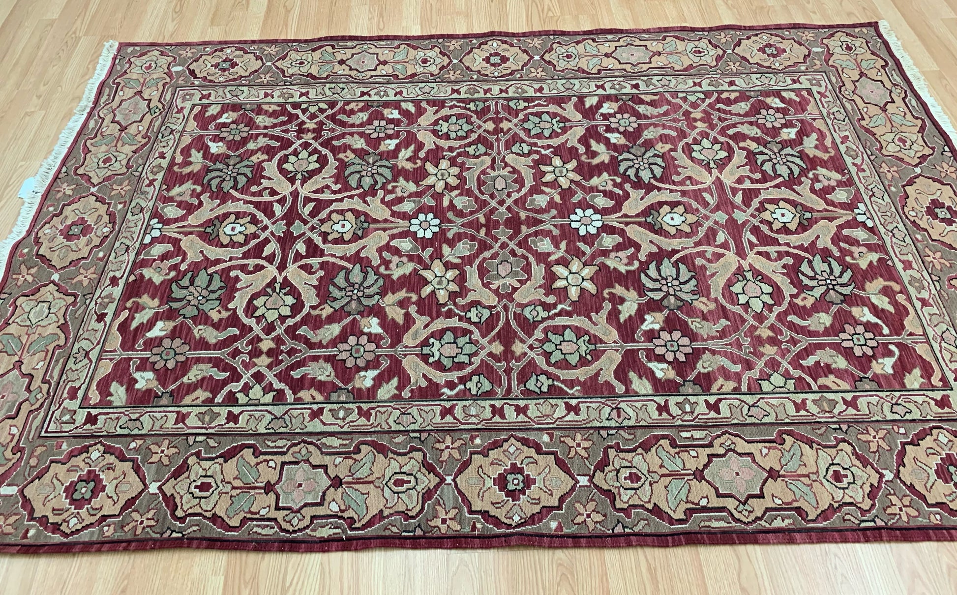Hand Woven Wool Red Nourison Nourmak Sumak Rug (6'x9')