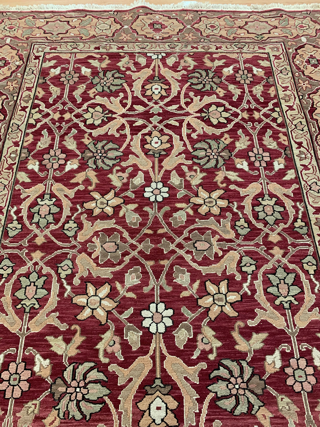 Hand Woven Wool Red Nourison Nourmak Sumak Rug (6'x9')
