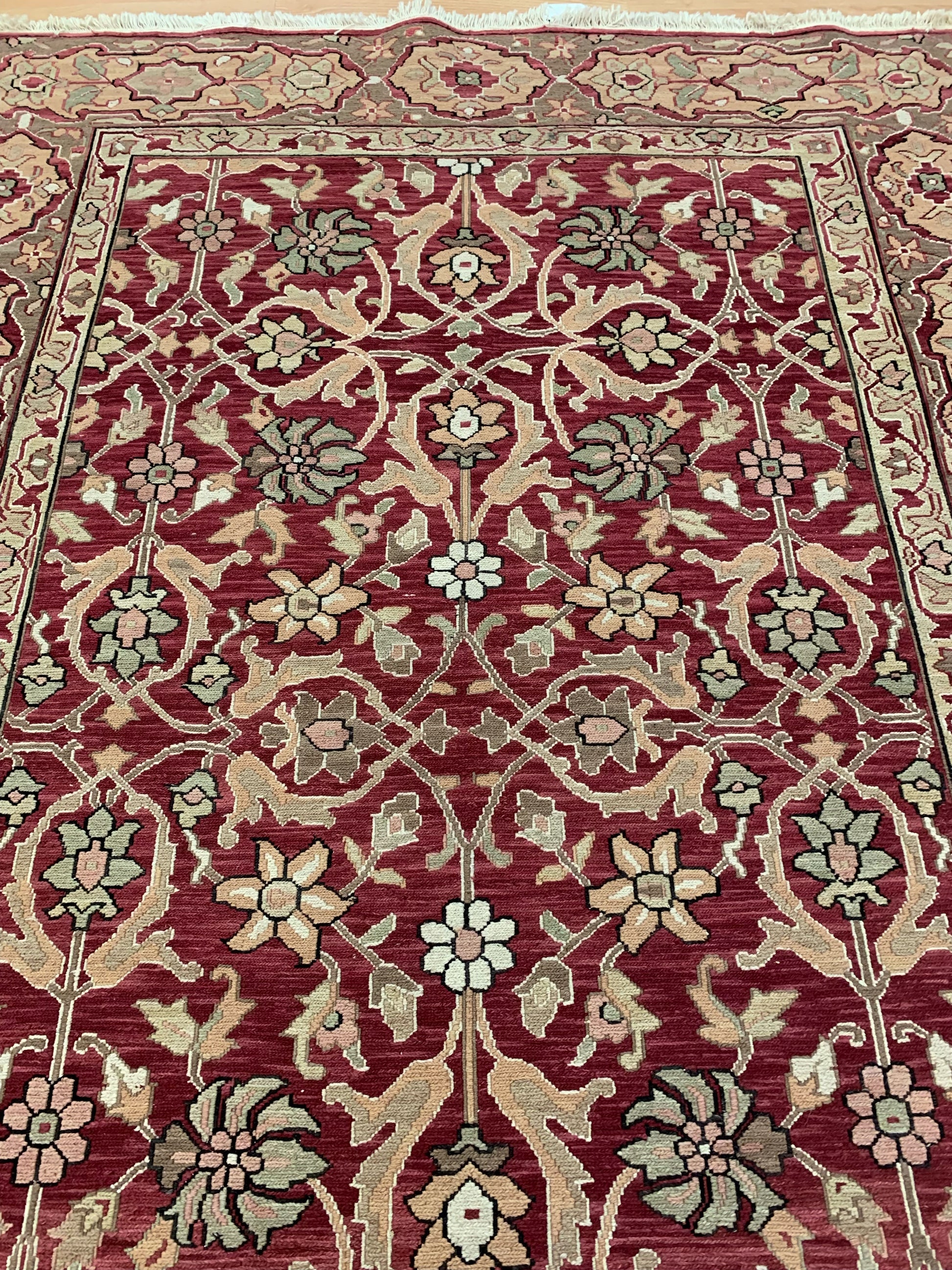 Hand Woven Wool Red Nourison Nourmak Sumak Rug (6'x9')