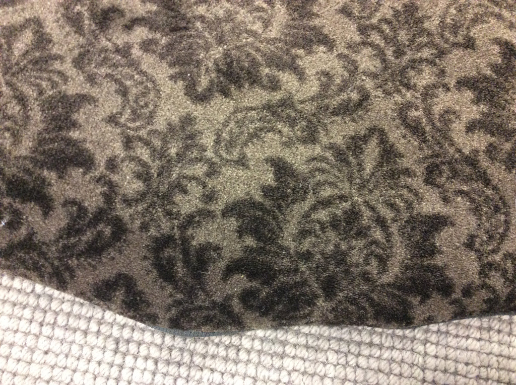 Machine Woven Nylon Milliken Hunter Green Damask Round Rug (6'Rd)