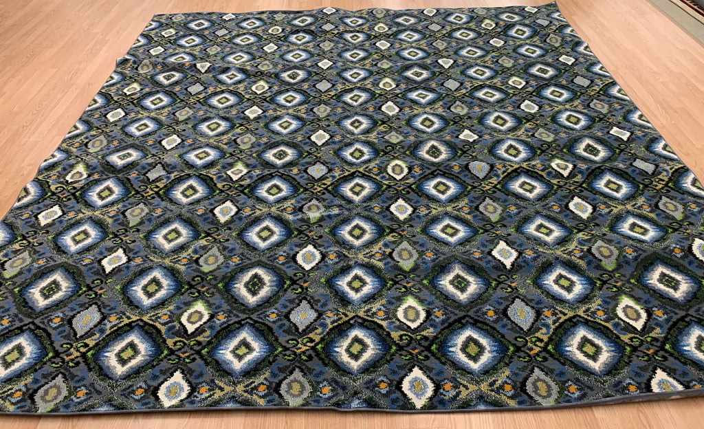 Machine Woven Nylon Kane Grey Ikat Rug (8'x11')