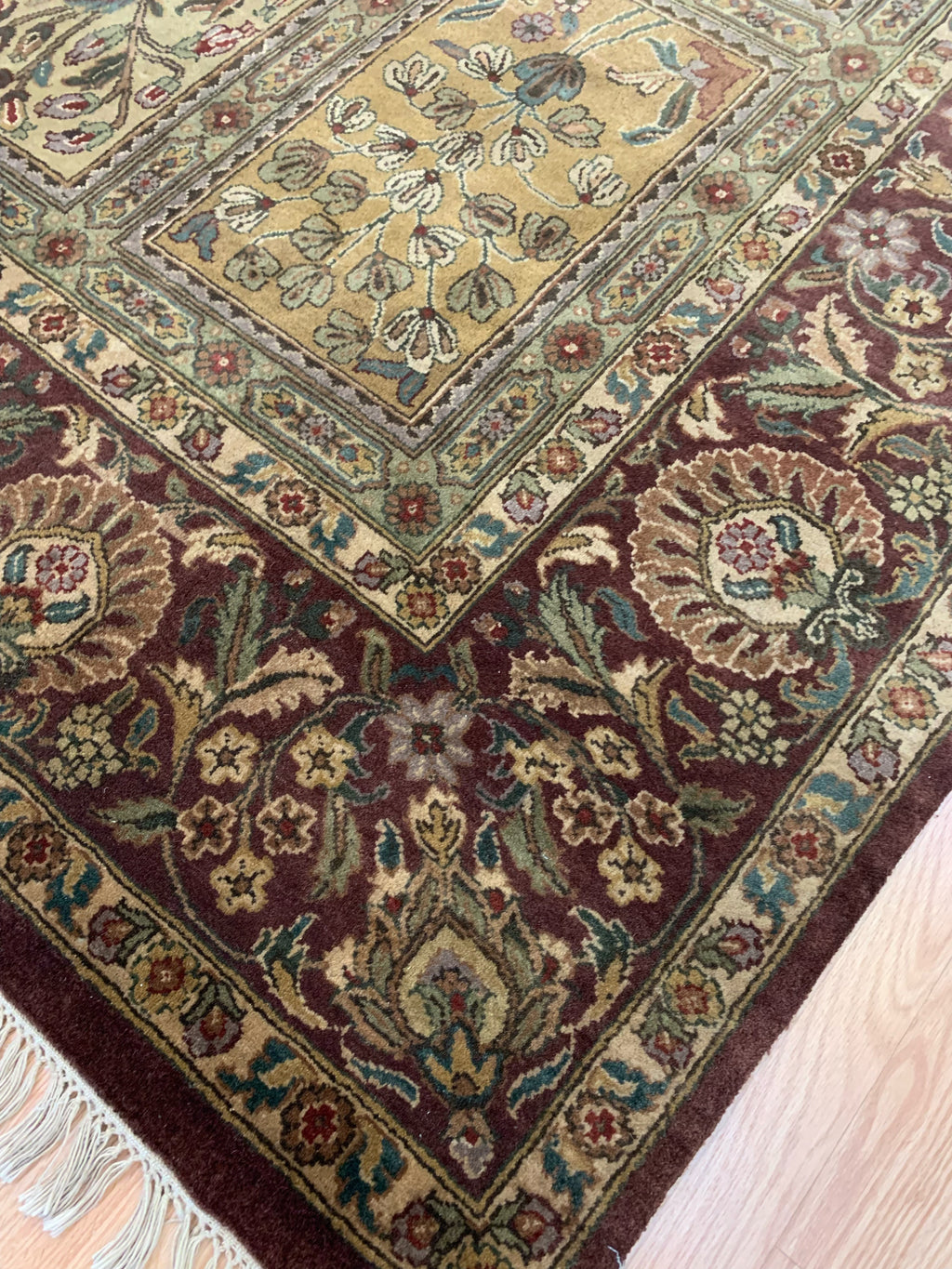 Vintage Hand-Knotted Wool Panel Baktari Rug (9'1''x12'1")