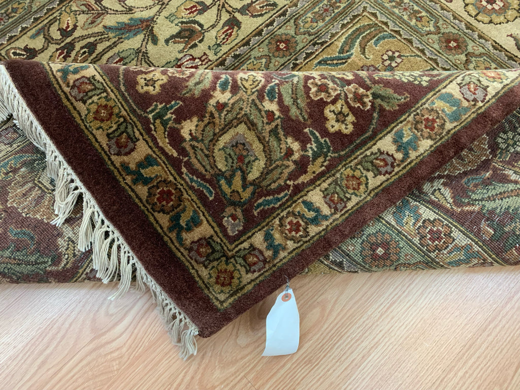 Vintage Hand-Knotted Wool Panel Baktari Rug (9'1''x12'1")