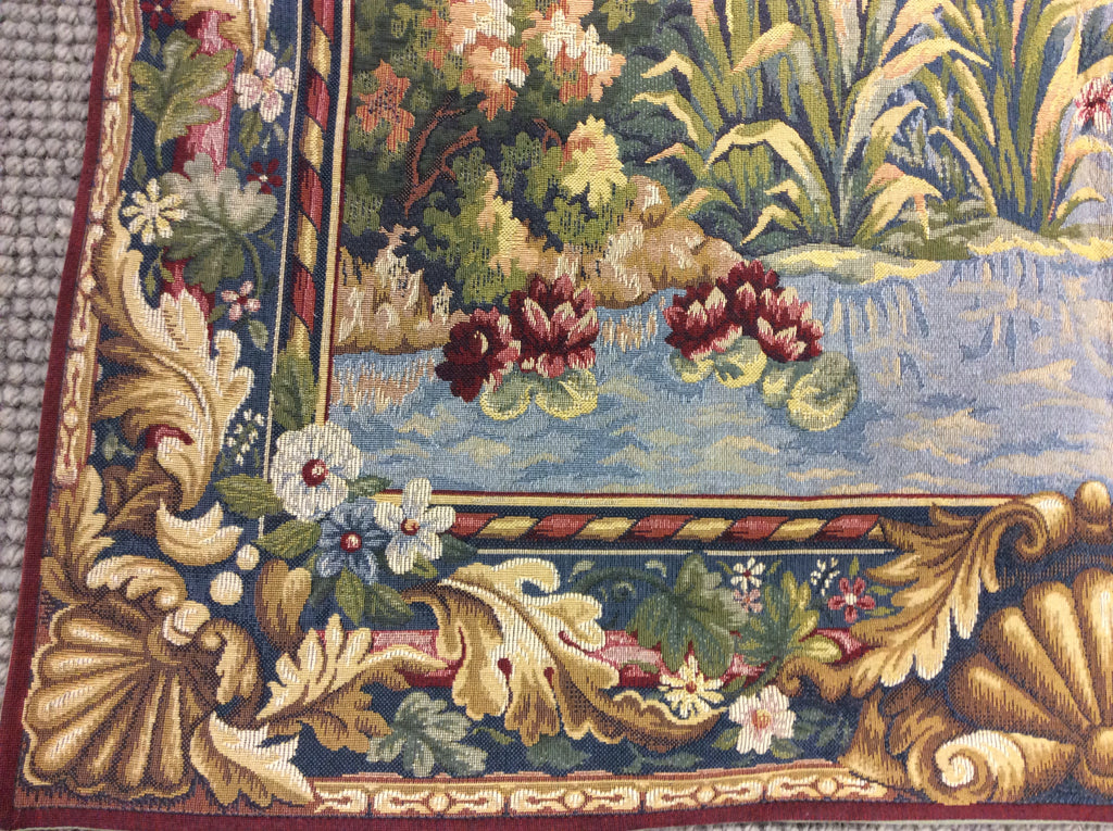 Alternate View of Water Scape Tapestry - Additional perspective highlighting the composition and overall beauty of the tapestry.