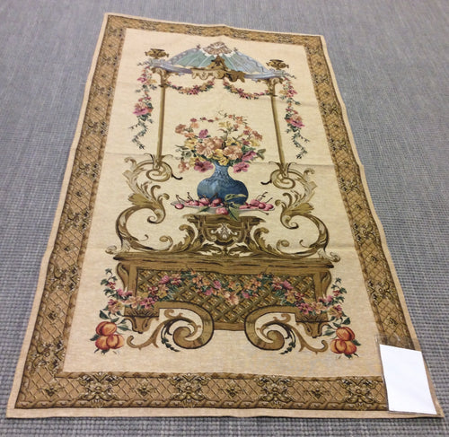 Arabesque Floral Vase Tapestry - 35x64 inches - Elegant floral design with arabesque motifs, perfect for adding a touch of sophistication to your home decor.