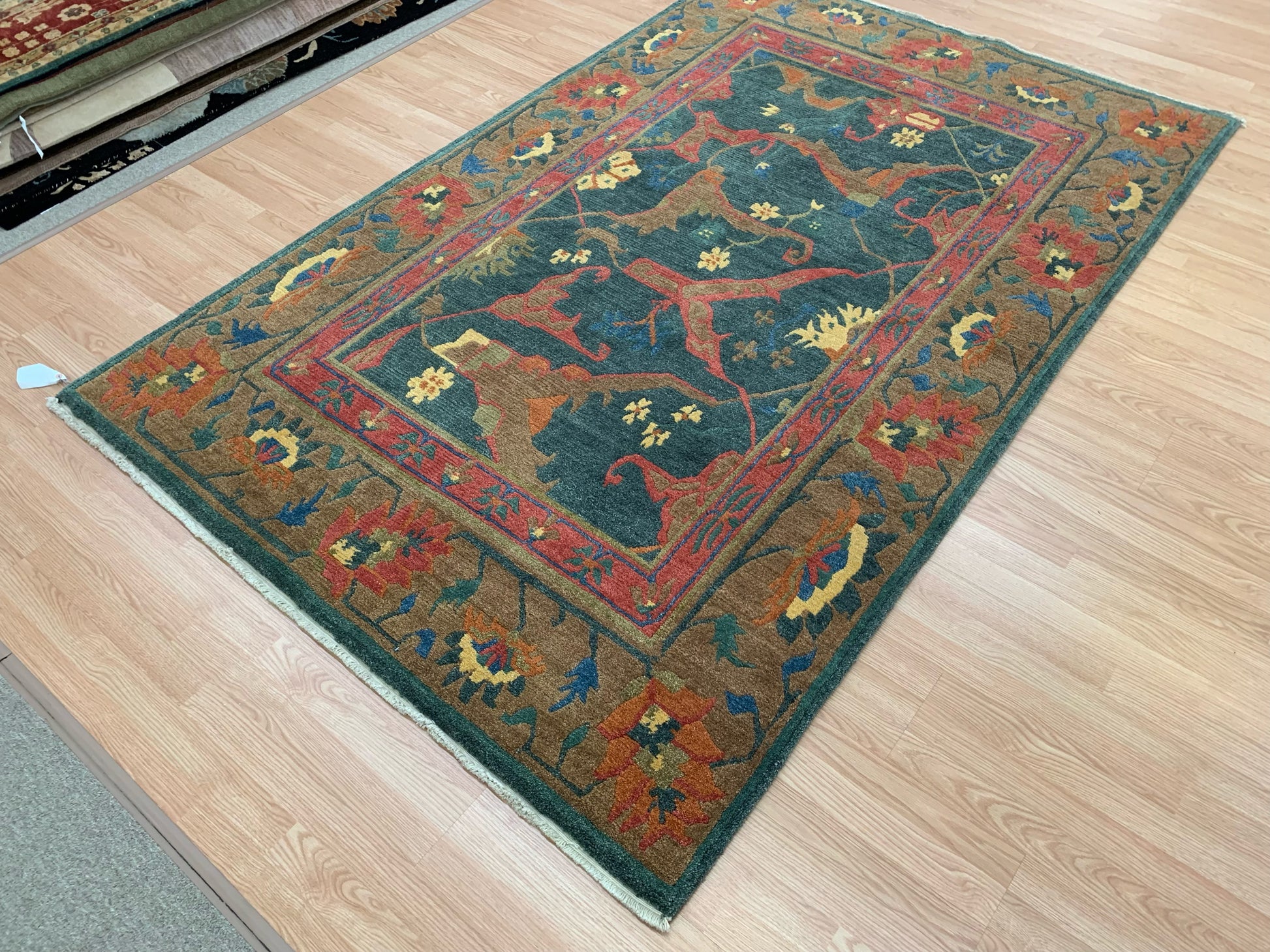 Vintage Hand-Knotted Wool Tufenkian Bidjar Spruce Rug (6'x9')