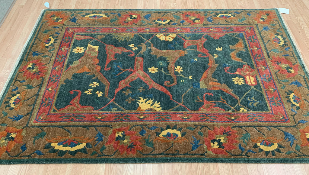 Vintage Hand-Knotted Wool Tufenkian Bidjar Spruce Rug (6'x9')