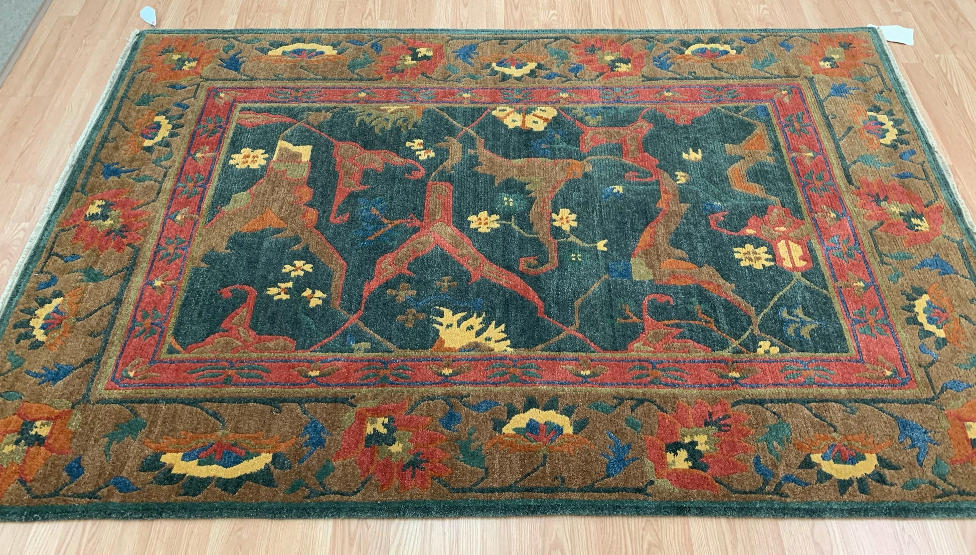 Vintage Hand-Knotted Wool Tufenkian Bidjar Spruce Rug (6'x9')