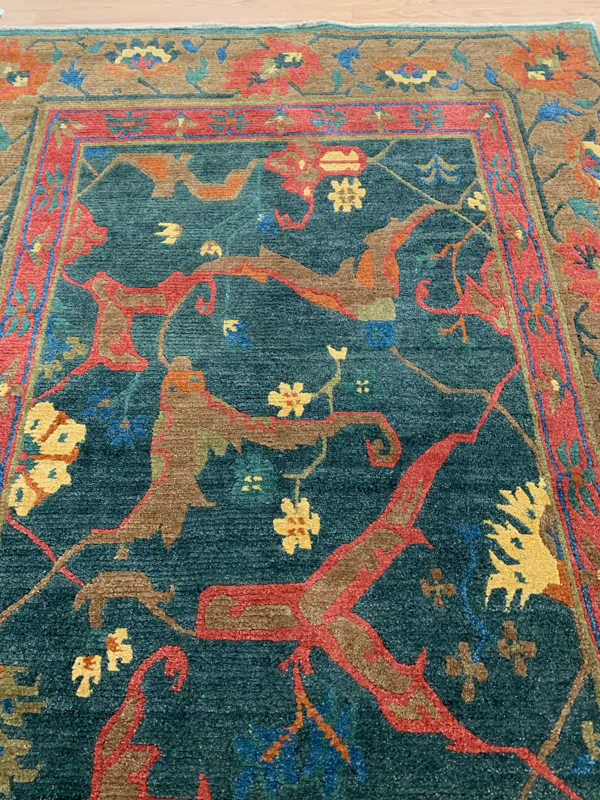 Vintage Hand-Knotted Wool Tufenkian Bidjar Spruce Rug (6'x9')