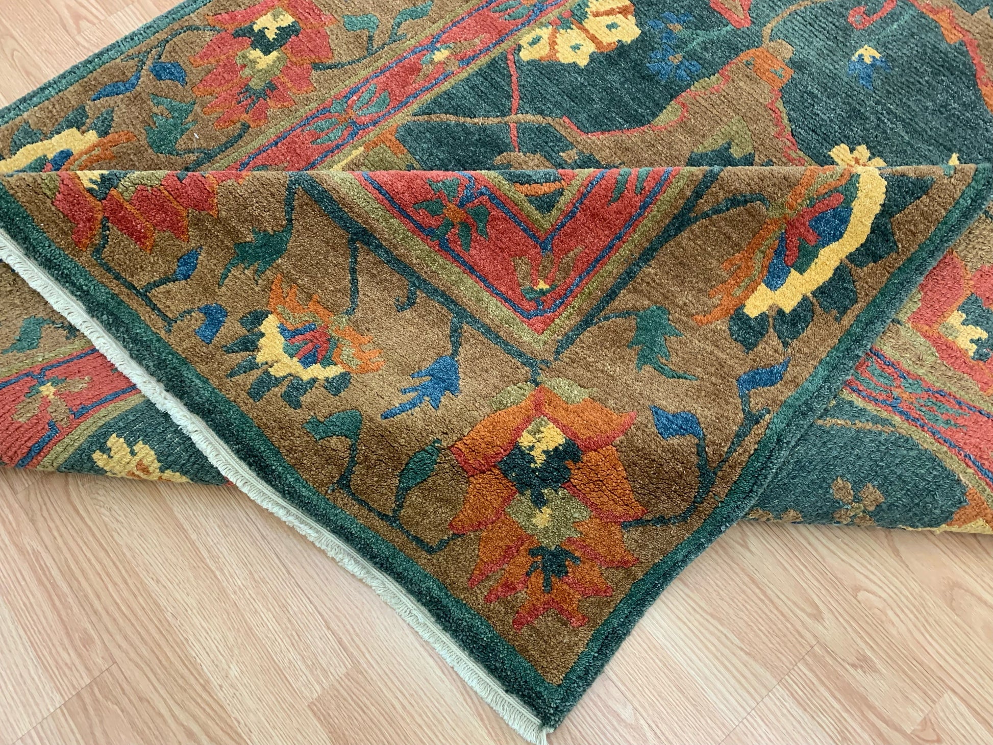 Vintage Hand-Knotted Wool Tufenkian Bidjar Spruce Rug (6'x9')