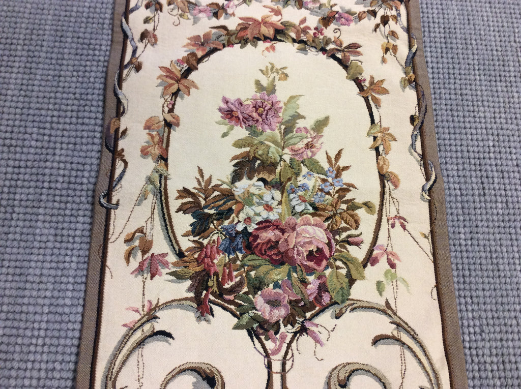 Vintage Wara Caroline Taupe Floral Tapestry (21"x44")