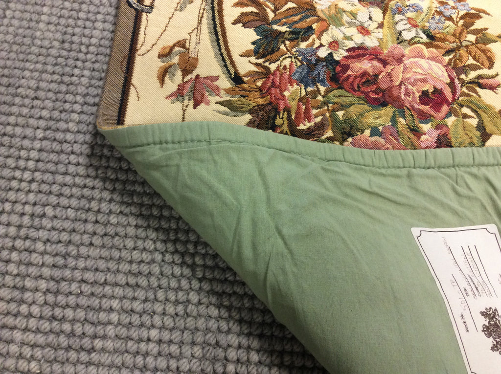 Vintage Wara Caroline Taupe Floral Tapestry (21"x44")