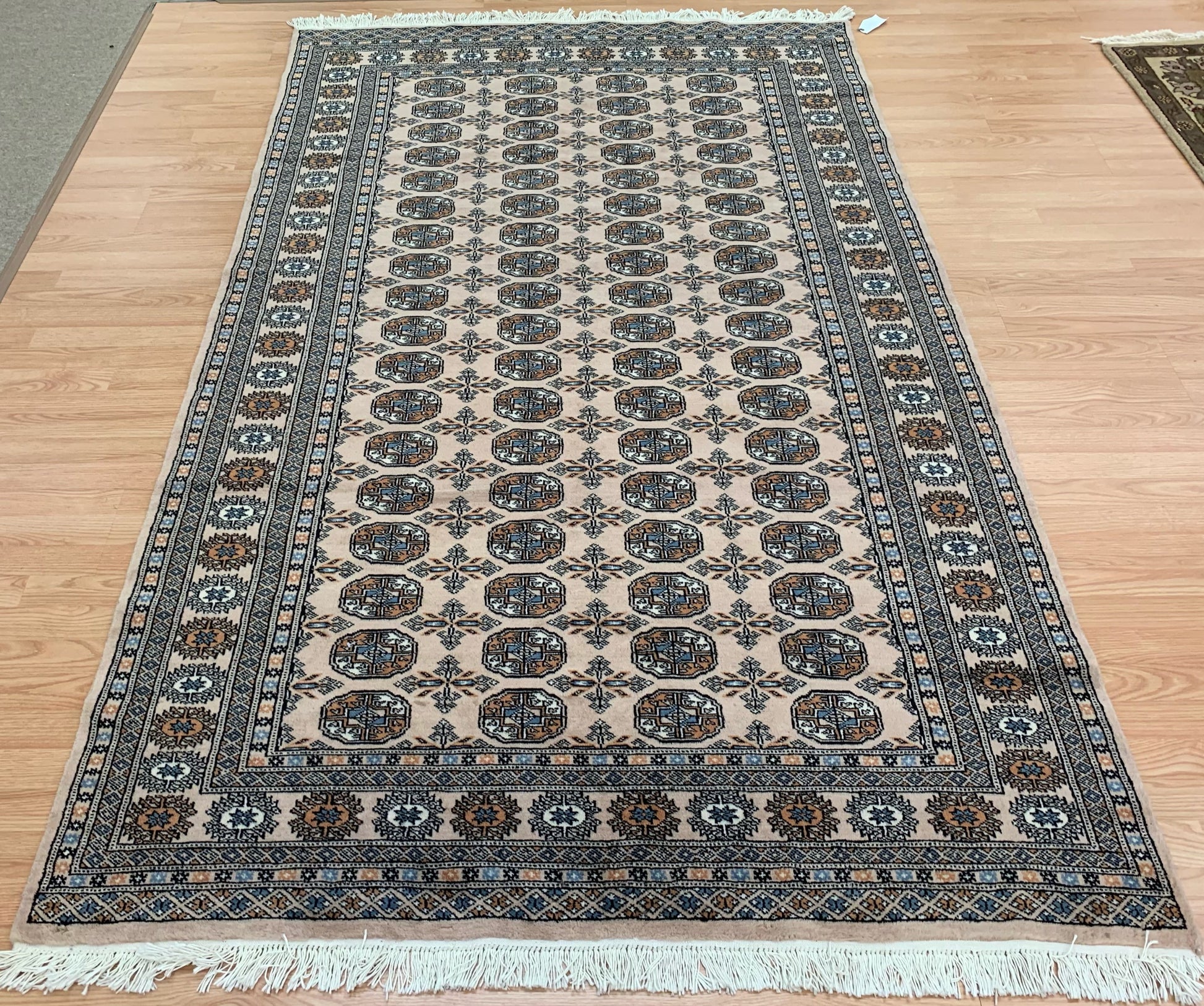 Hand-Knotted Wool Ivory Bokhara Rug (5'2"x8'10")