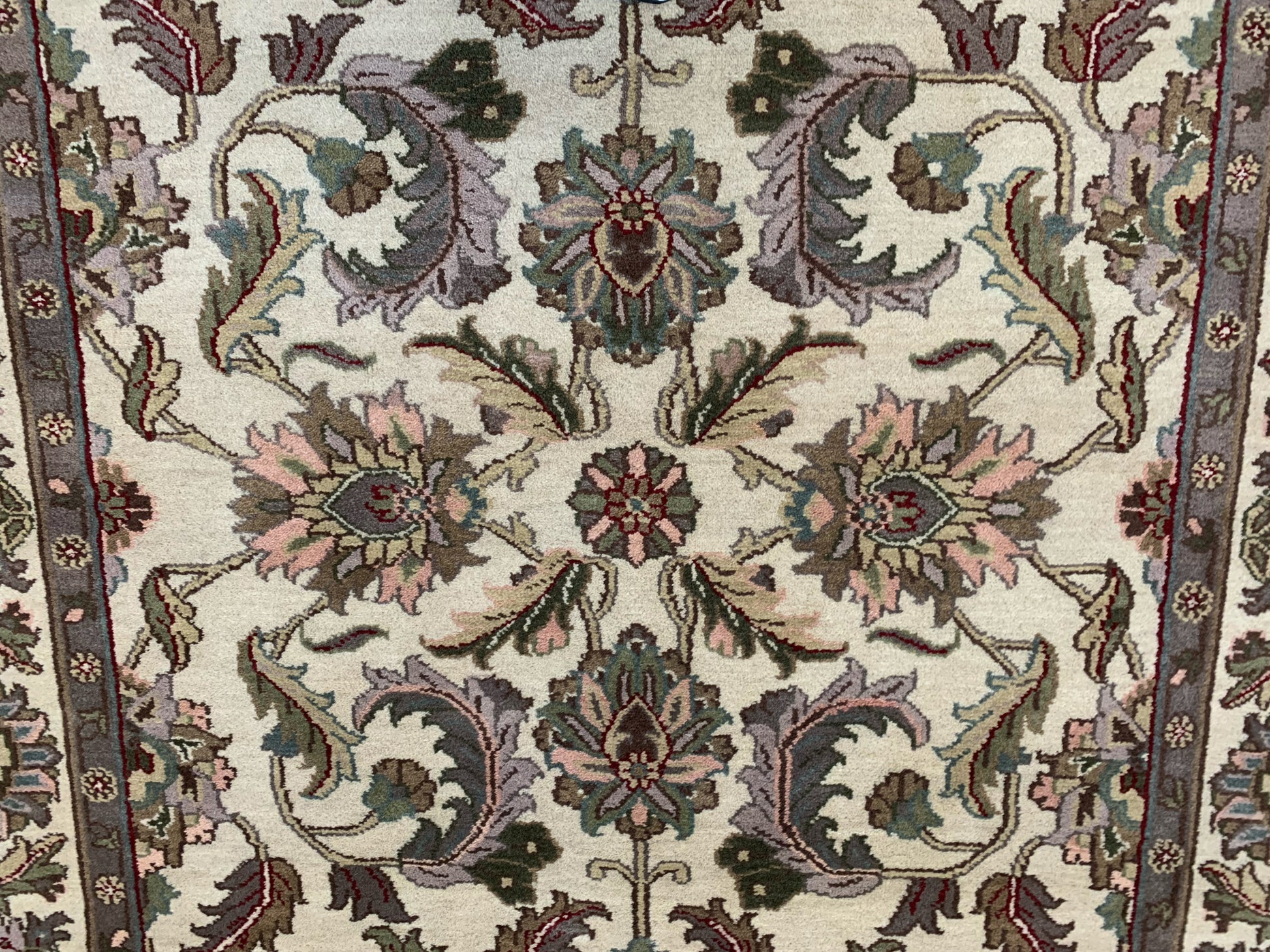 Hand-Knotted Wool Wheat Kashan Rug (6'x8'10")
