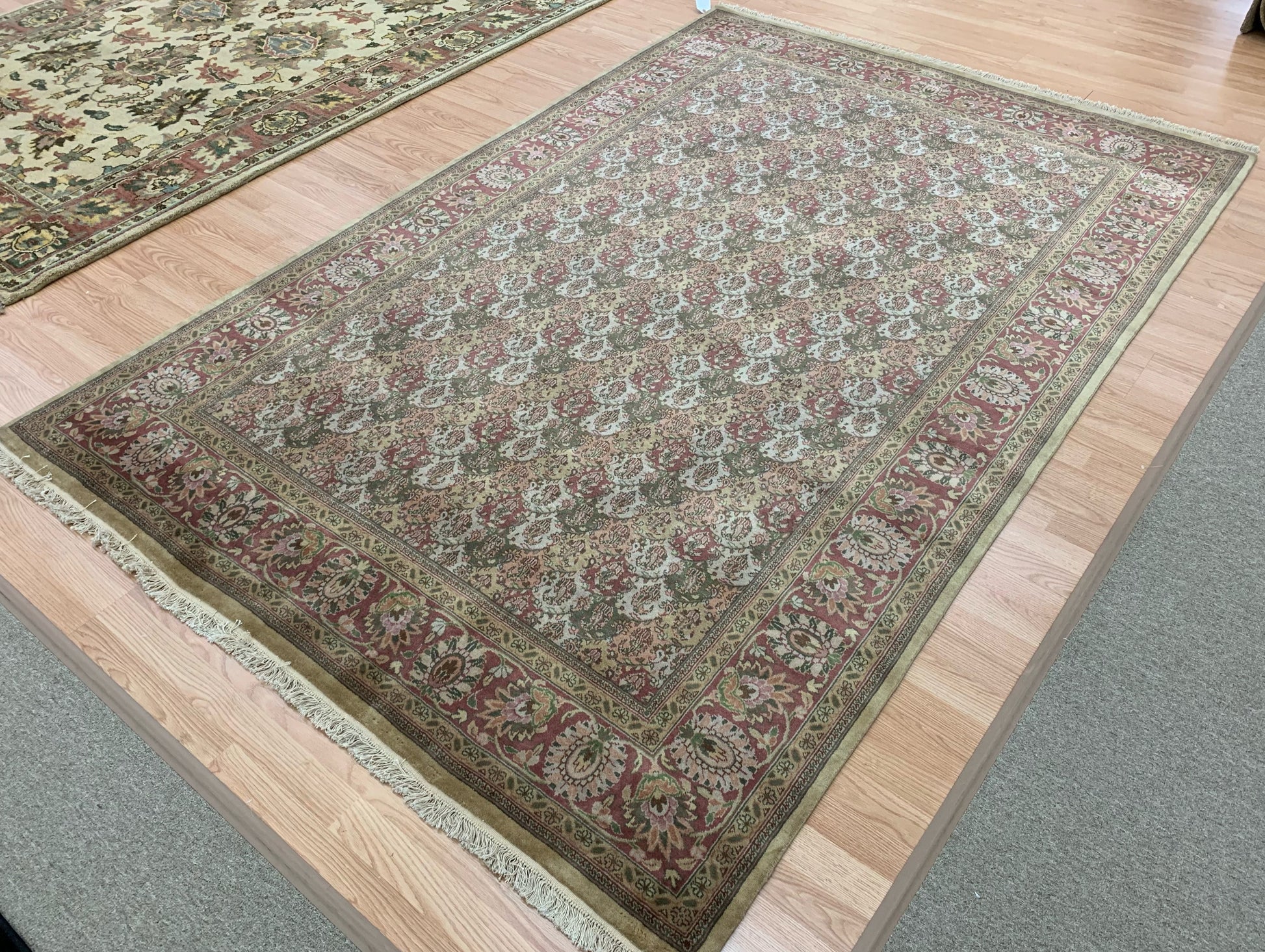 Vintage Hand-Knotted Wool Multi Pastel Varanasi Rug (6'x9')