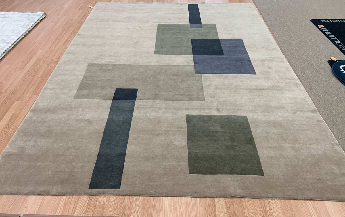Tebbati Rugs Hand-Knotted Wool Deco Tibetan Rug (9'x12') – rugsoftheworld
