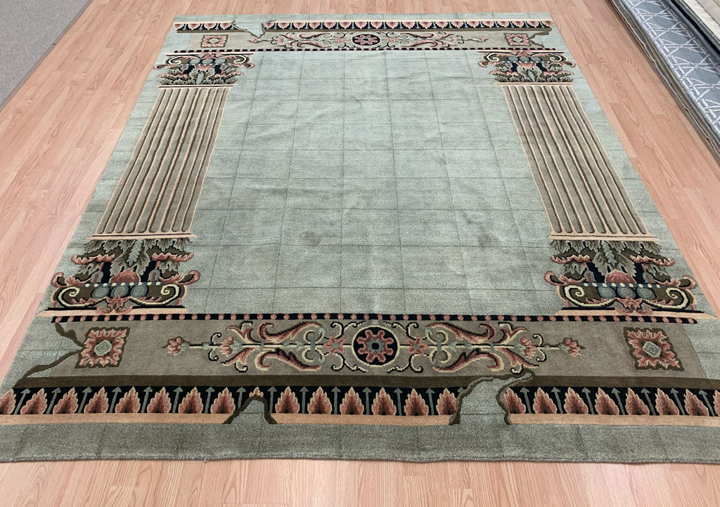 Vintage Hand-Knotted Wool Pompeii Columns Rug (8'x9'8")