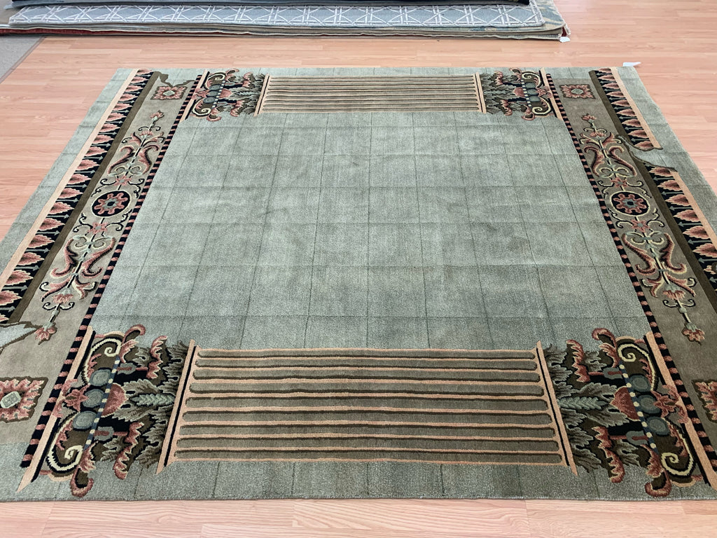Vintage Hand-Knotted Wool Pompeii Columns Rug (8'x9'8")