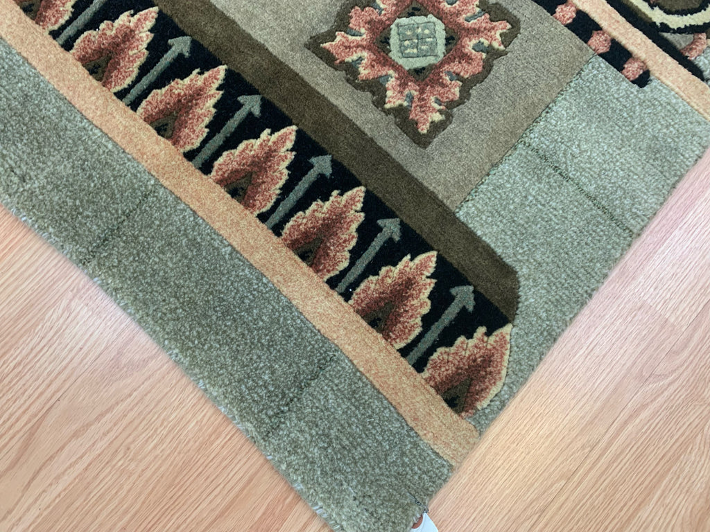 Vintage Hand-Knotted Wool Pompeii Columns Rug (8'x9'8")