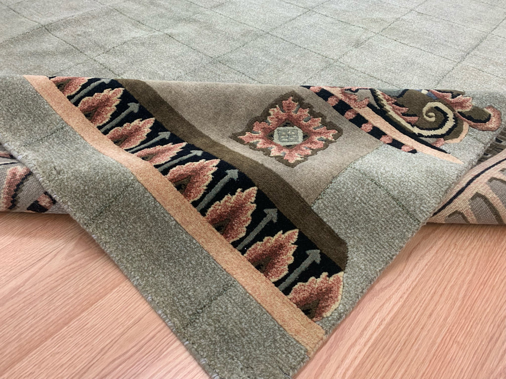 Vintage Hand-Knotted Wool Pompeii Columns Rug (8'x9'8")