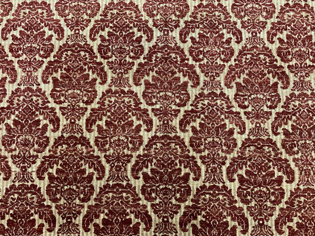 Hand-Knotted Wool Red Damask Rug (7'10"x9'9")