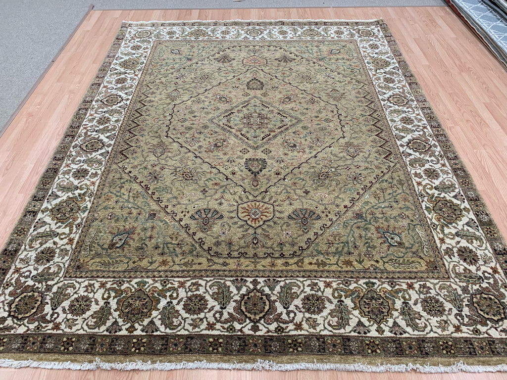 Hand-Knotted Wool Gold Maduri Rug (8'x10'1")
