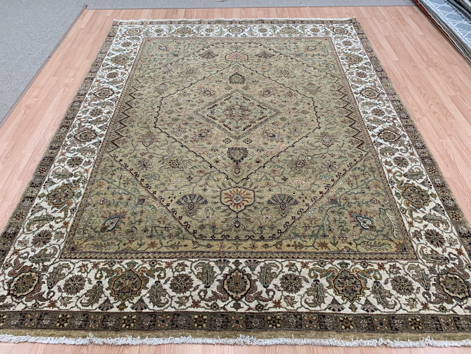 Hand-Knotted Wool Gold Maduri Rug (8'x10'1")