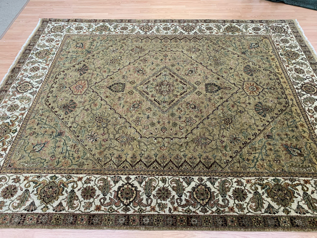 Hand-Knotted Wool Gold Maduri Rug (8'x10'1")