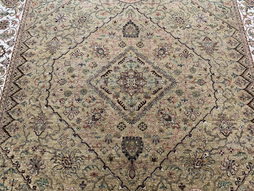 Hand-Knotted Wool Gold Maduri Rug (8'x10'1")