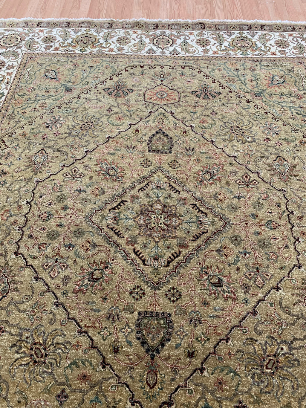 Hand-Knotted Wool Gold Maduri Rug (8'x10'1")