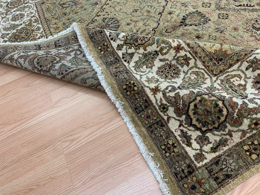 Hand-Knotted Wool Gold Maduri Rug (8'x10'1")