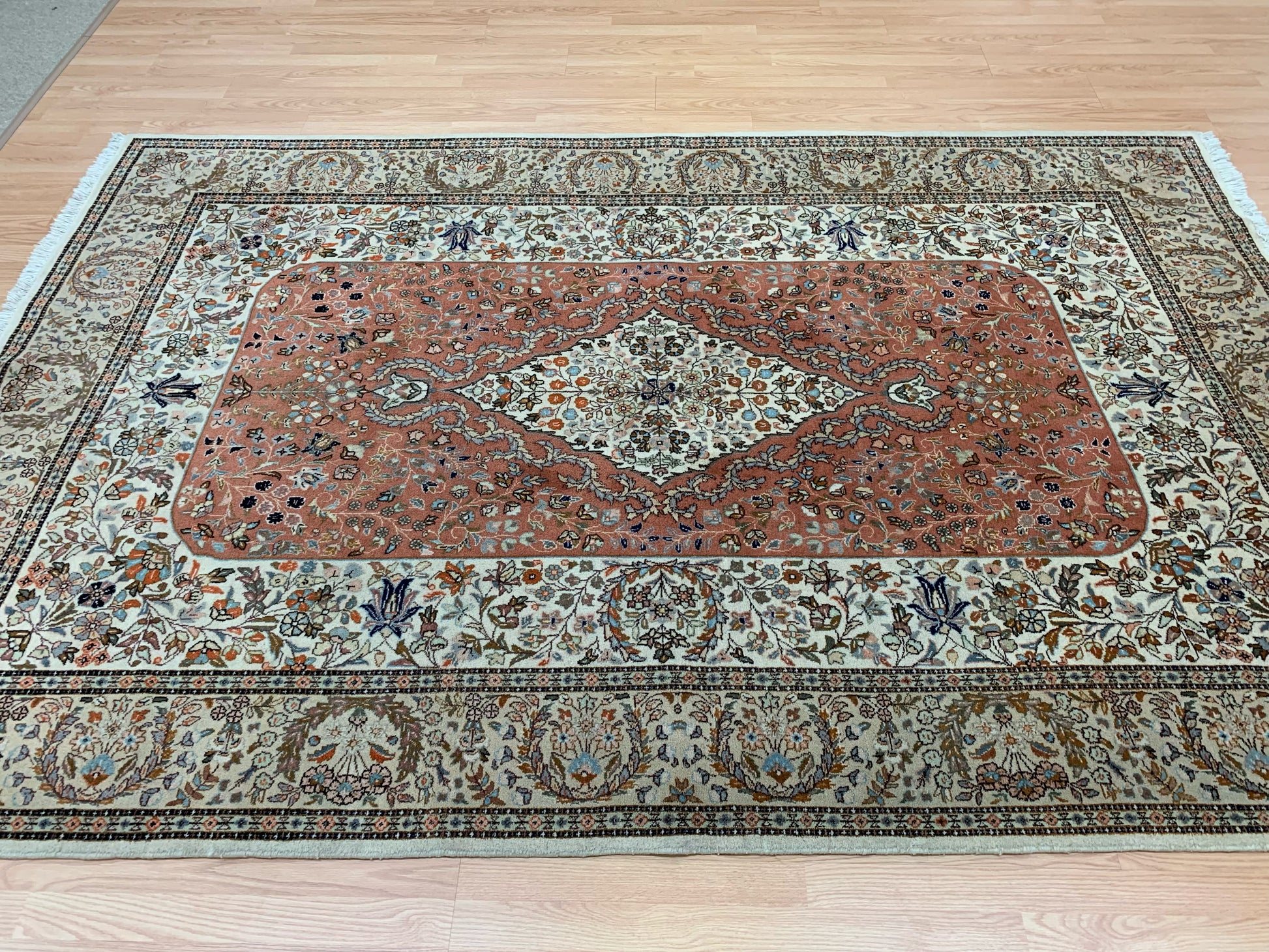 Semi-Antique Hand-Knotted Wool Persian Tabriz Rug (6'7"x9'11")