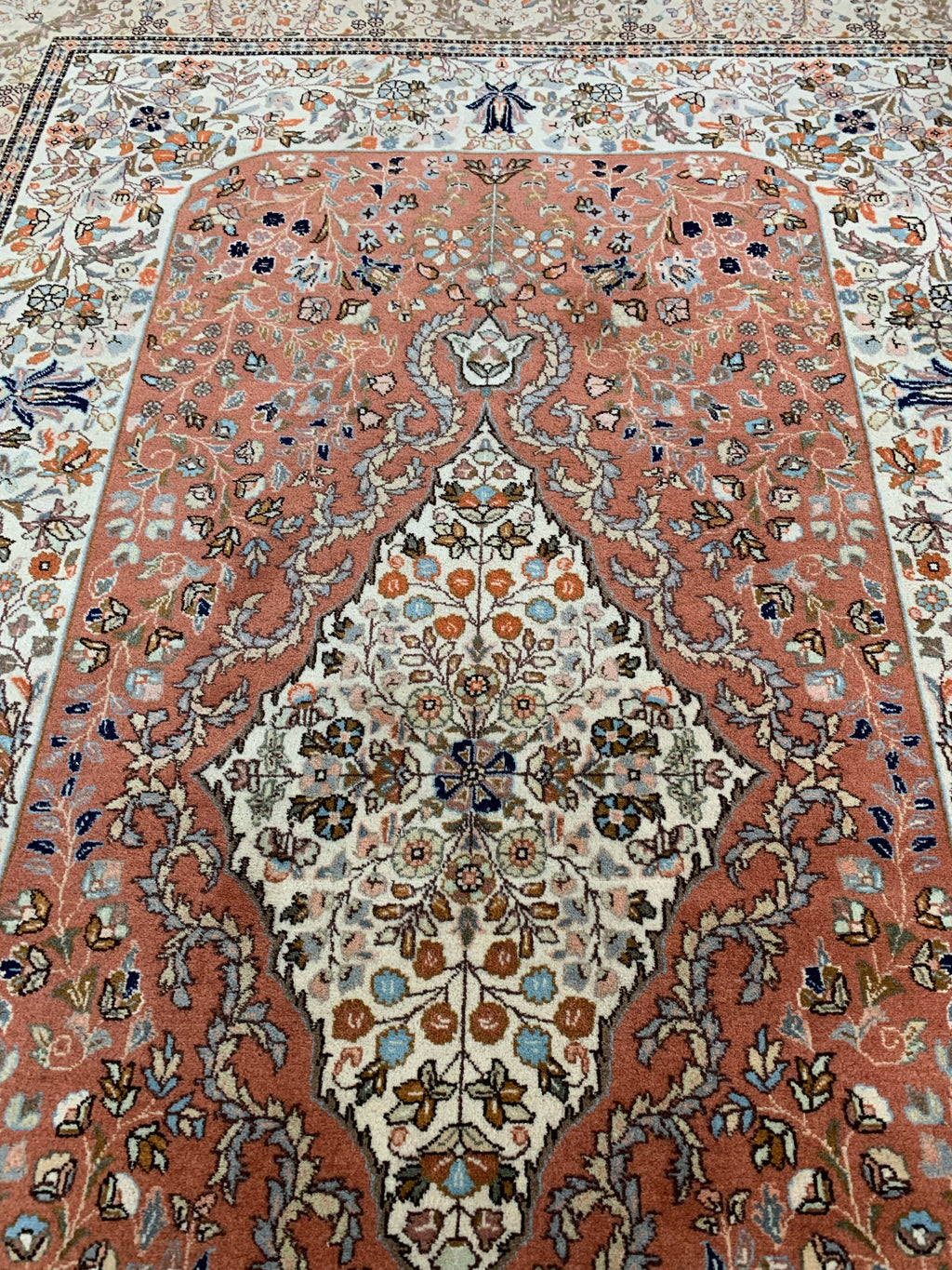 Semi-Antique Hand-Knotted Wool Persian Tabriz Rug (6'7"x9'11")
